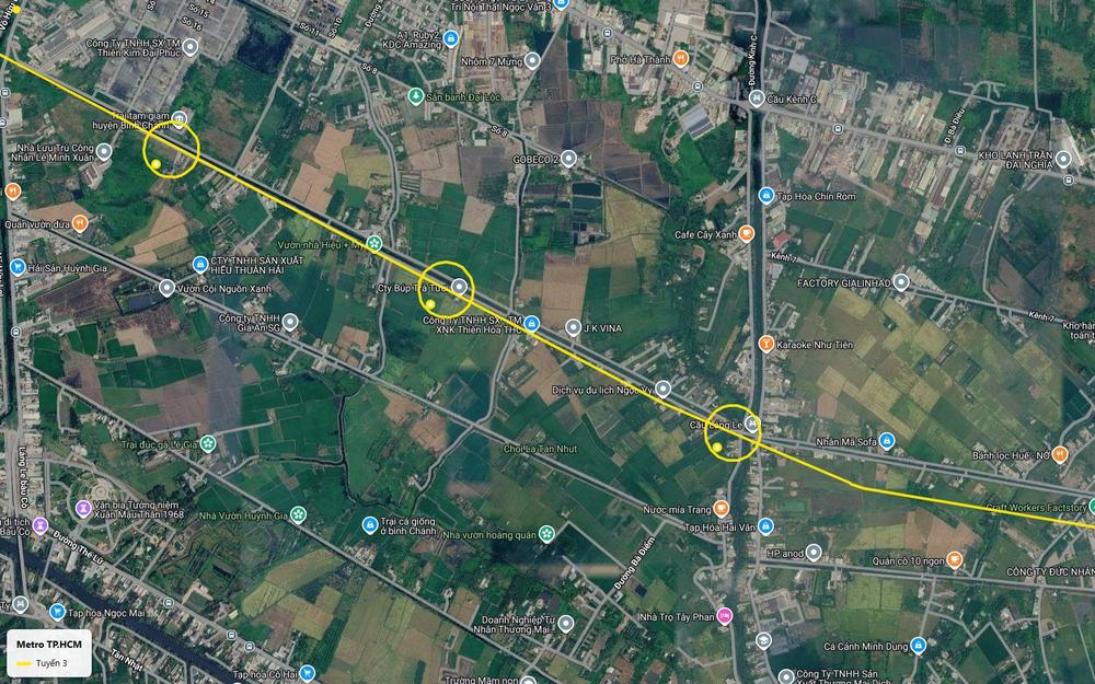 Ga mặt đất tuyến metro số 3 TP.HCM tại cầu Láng Le, vùng Láng Le - Bàu Cò, đường Kinh C, Bình Chánh