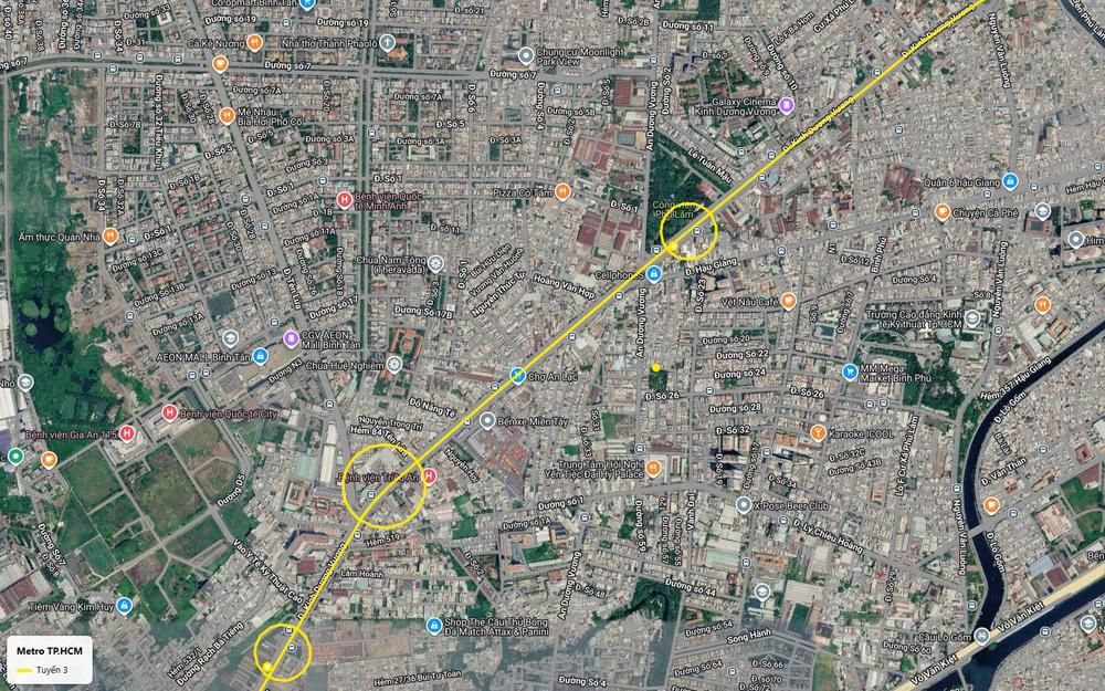 Ga tuyến metro số 3 TP.HCM khu Công viên Phú Lâm trên Kinh Dương Vương, gần chợ An Lạc và AEON Mall Bình Tân