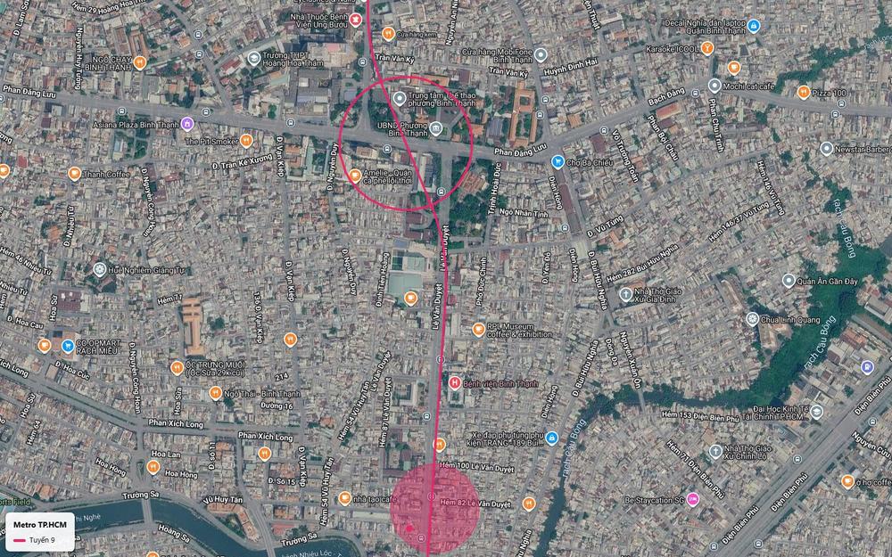 Ga trung chuyển và vùng ga ngầm tuyến metro số 9 quanh chợ Bà Chiểu và trục Lê Văn Duyệt