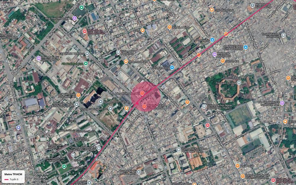 Ga ngầm tuyến metro số 9 dưới trục Tô Hiến Thành Quận 10 khu đường Đồng Nai gần Trại giam Chí Hòa