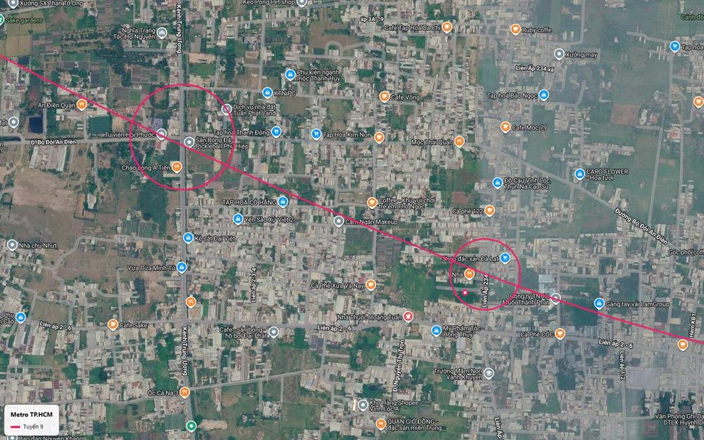 Ga mặt đất tuyến metro số 9 khu đường Kênh Trung Ương gần Tu viện Hội Phước xã Vĩnh Lộc A