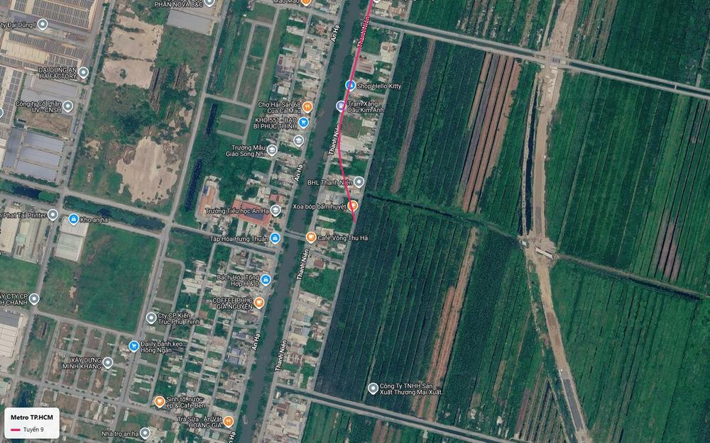 Ga cuối trên cao tuyến metro số 9 khu An Hạ trên đường Thanh Niên xã Phạm Văn Hai Bình Chánh